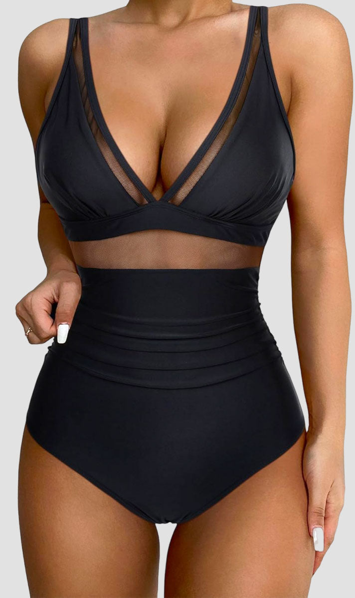 Ocevara Ocevara - Women Sexy Mesh Tummy Control Swimsuit Push Up High Waisted Bathing Suit - image 6