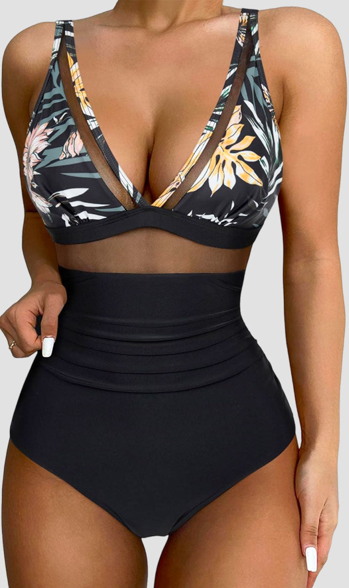 Ocevara Ocevara - Women Sexy Mesh Tummy Control Swimsuit Push Up High Waisted Bathing Suit - image 35