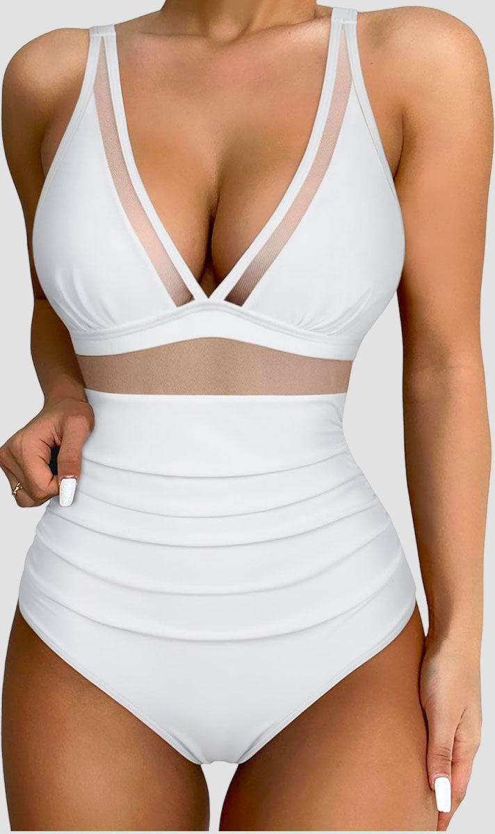 Ocevara Ocevara - Women Sexy Mesh Tummy Control Swimsuit Push Up High Waisted Bathing Suit - image 11