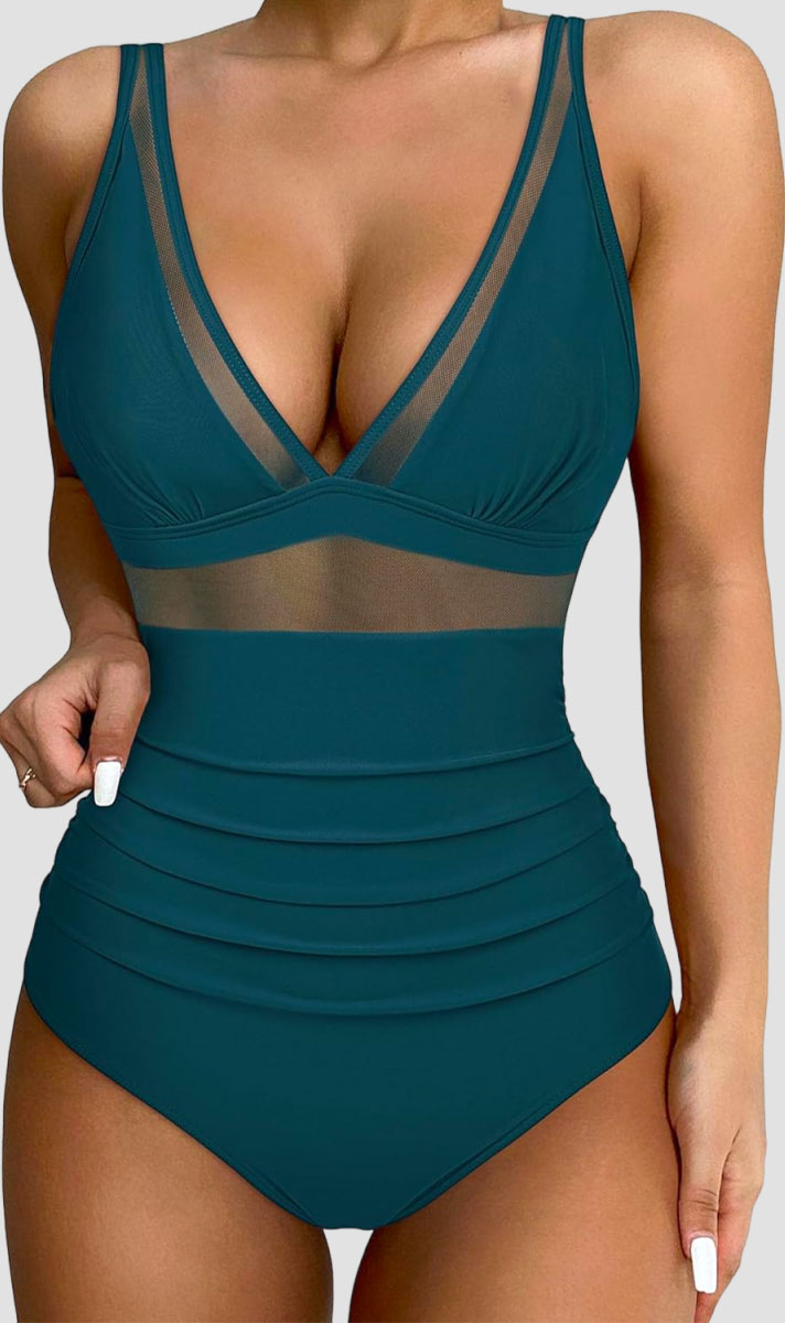 Ocevara Ocevara - Women Sexy Mesh Tummy Control Swimsuit Push Up High Waisted Bathing Suit - image 26