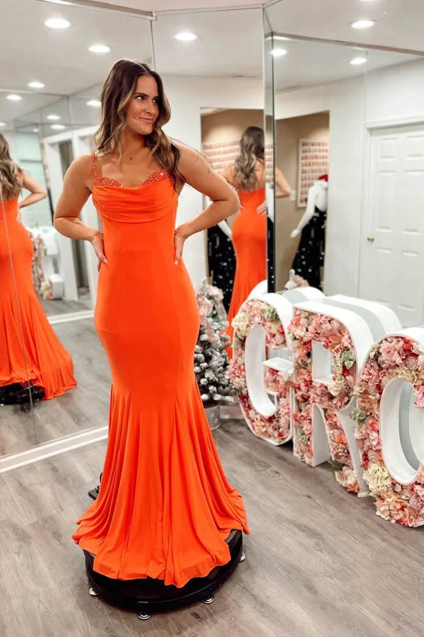 Mermaid Strapless Straps Sleeveless Beaded Pleated Back Zipper Floor Length Party Prom Dresses Dress Formal Evening Dress