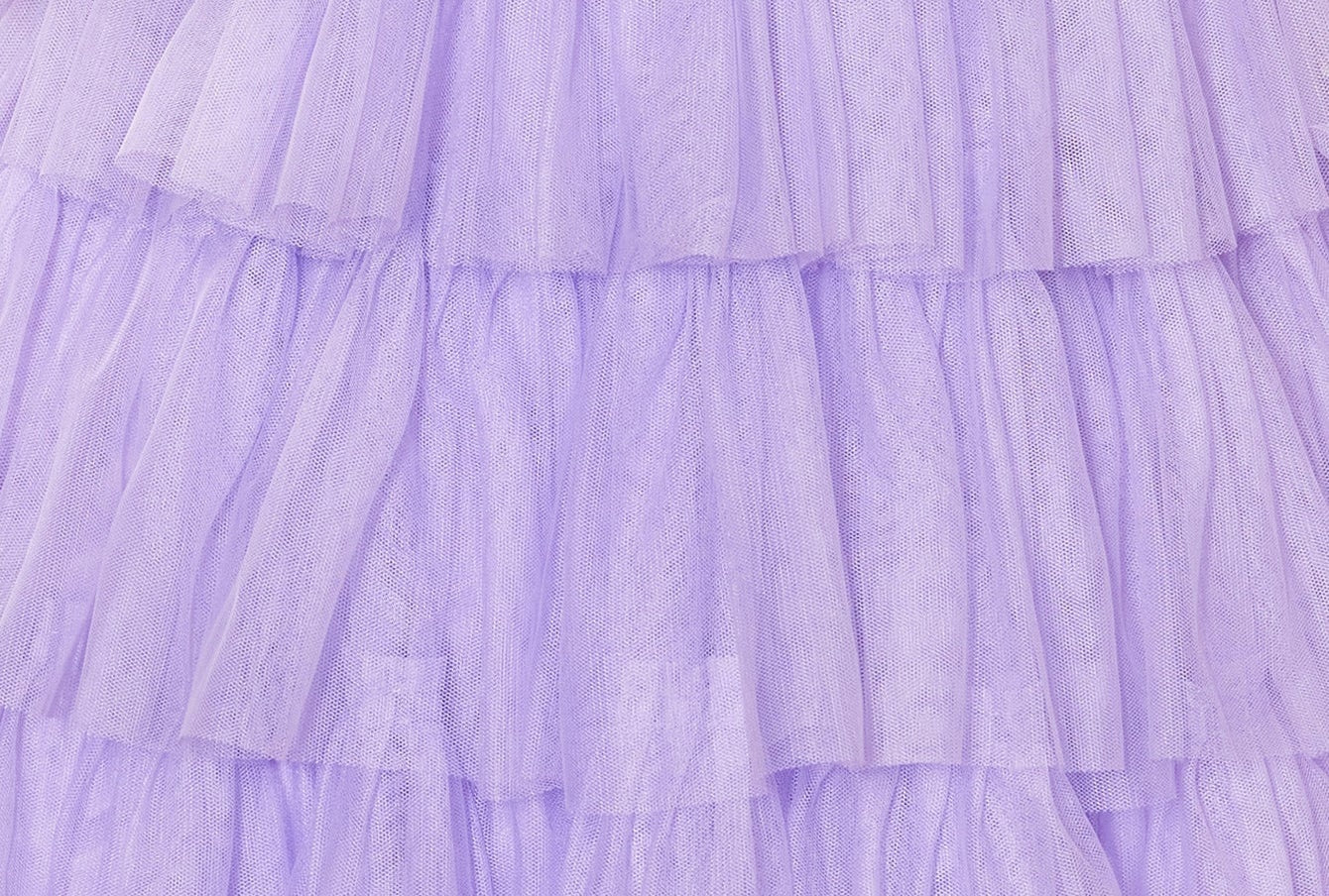 Lace Embroidery Spaghetti Strap Layered Ball Gown Prom Dress - Lilac