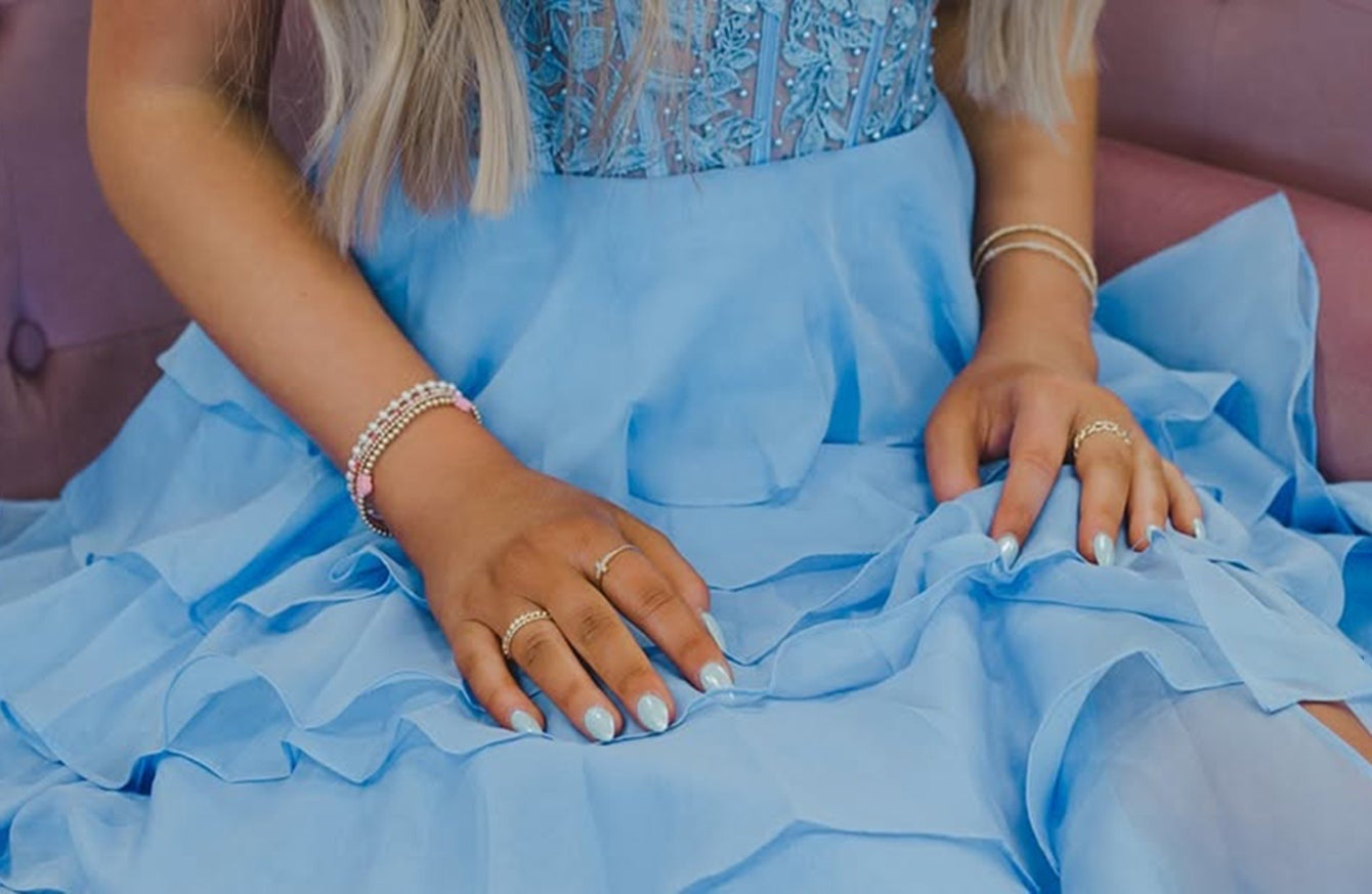 Sparkly Strapless Beading Embroidery Lace Up Illusion Bodice Ball Gown Prom Dress - Baby Blue