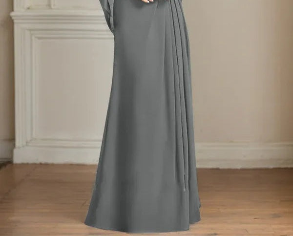 A-Line/Princess Scoop Floor-Length Mother of the Bride Dresses with Pleated & Sequins