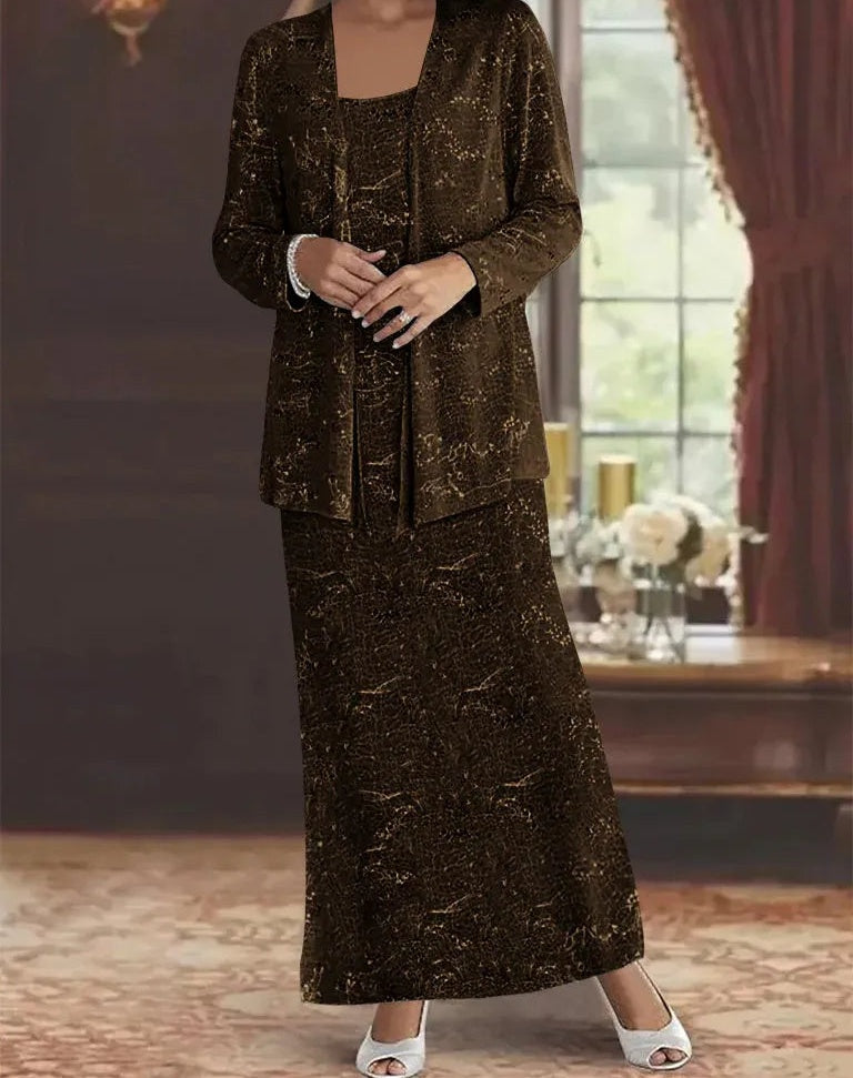 Chiffon Mother of the Bride Dresses with Sequins & Jacket