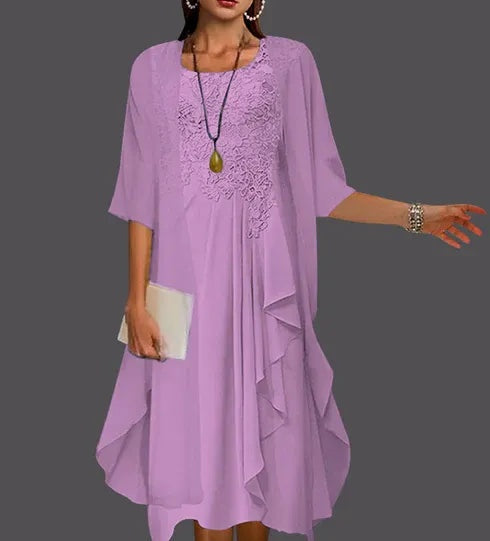 Two Piece A-Line Chiffon Lace Sleeveless Jacket Dresses with Pleats Appliques