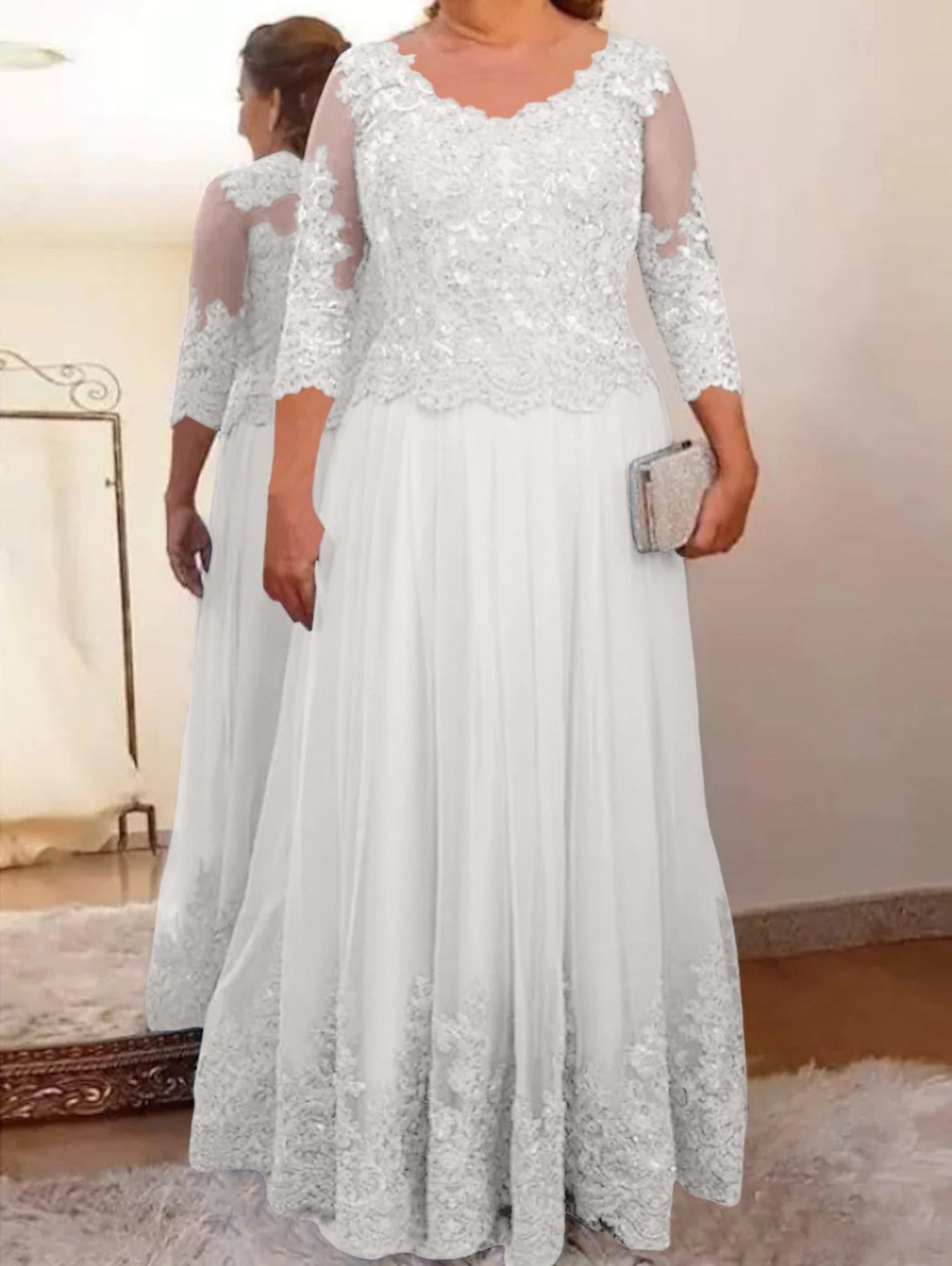 A-Line/Princess Tulle Mother of the Bride Dresses with Applique