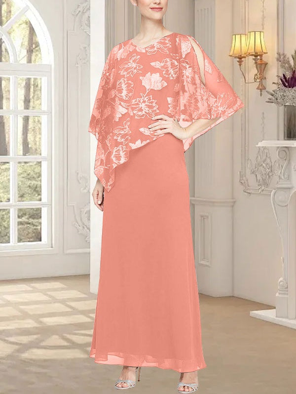 Long Glitter Mesh Dress with Novelty Asymmetric Overlay Bodice