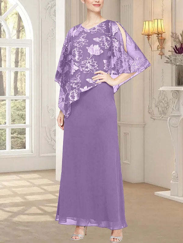 Long Glitter Mesh Dress with Novelty Asymmetric Overlay Bodice