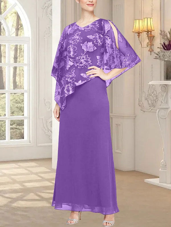 Long Glitter Mesh Dress with Novelty Asymmetric Overlay Bodice