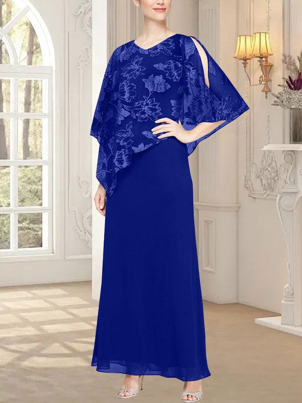 Long Glitter Mesh Dress with Novelty Asymmetric Overlay Bodice