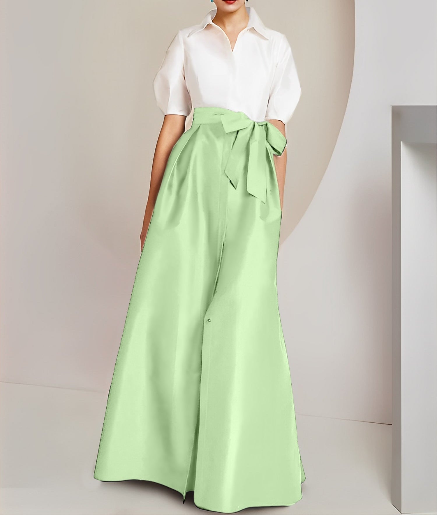 A-Line/Princess Shirt Collar Short Sleeves 2 pieces Mother Of The Bride Dresses