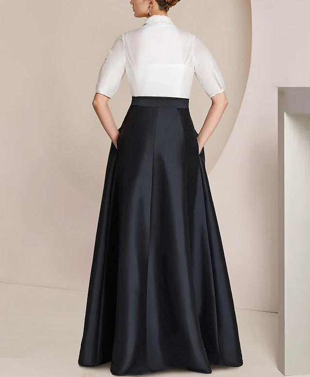 A-Line/Princess Shirt Collar Short Sleeves 2 pieces Mother Of The Bride Dresses