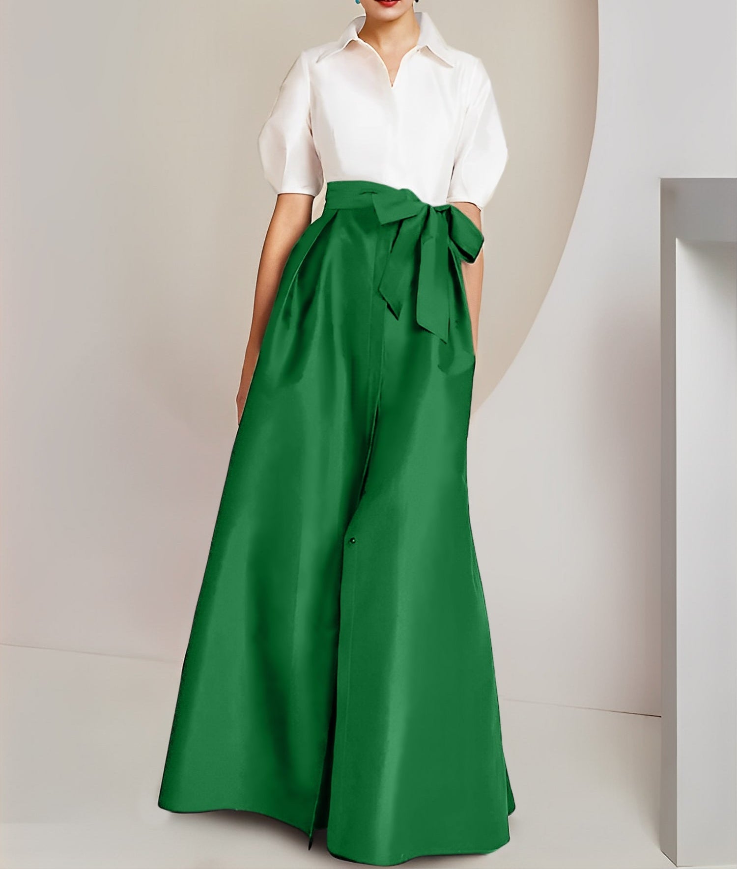 A-Line/Princess Shirt Collar Short Sleeves 2 pieces Mother Of The Bride Dresses