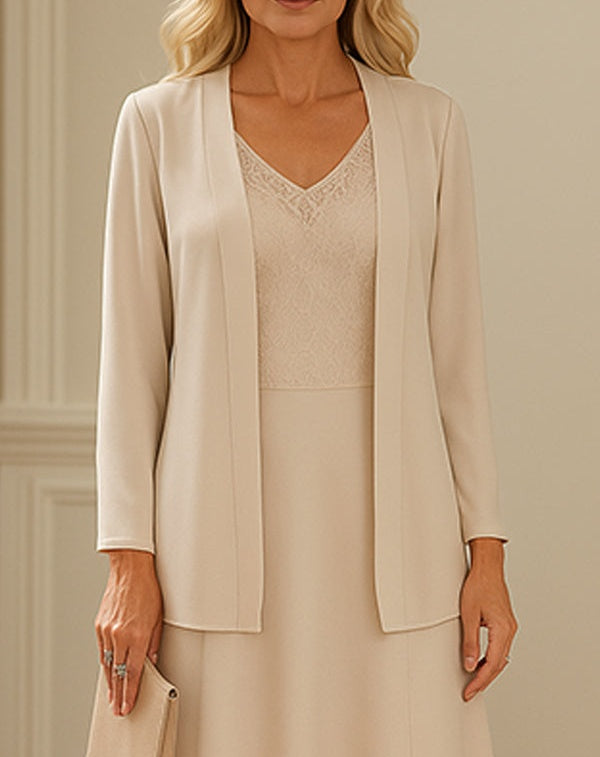Chiffon Skirt Mother of The Bride Dress with Open Jacket