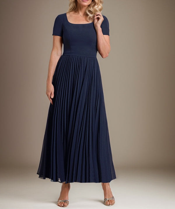 A-line Square Ankle-Length Chiffon Mother of the Bride Dress With Pleated