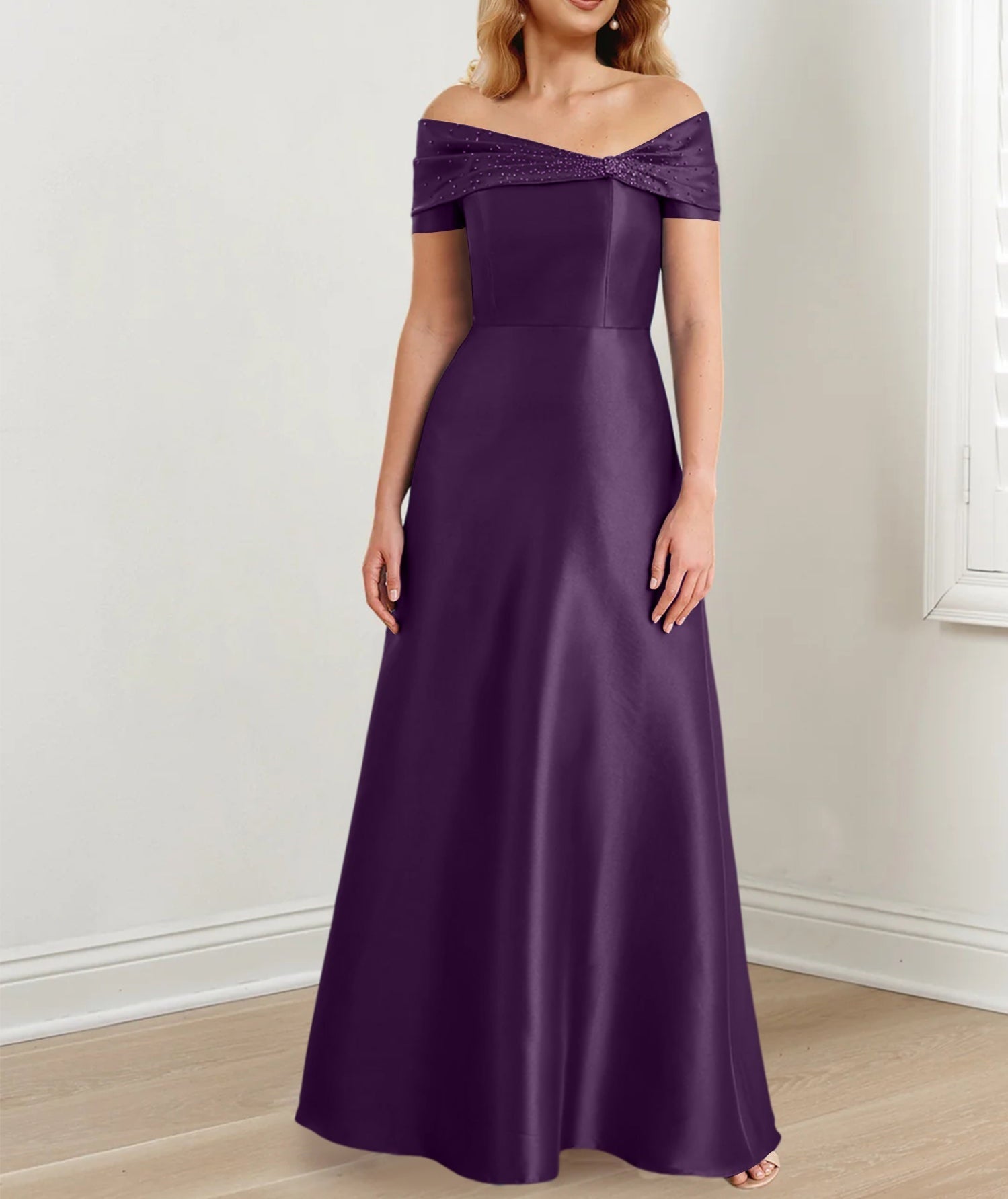 A-Line/Princess Off-the-Shoulder Floor-Length Mother of the Bride Dresses