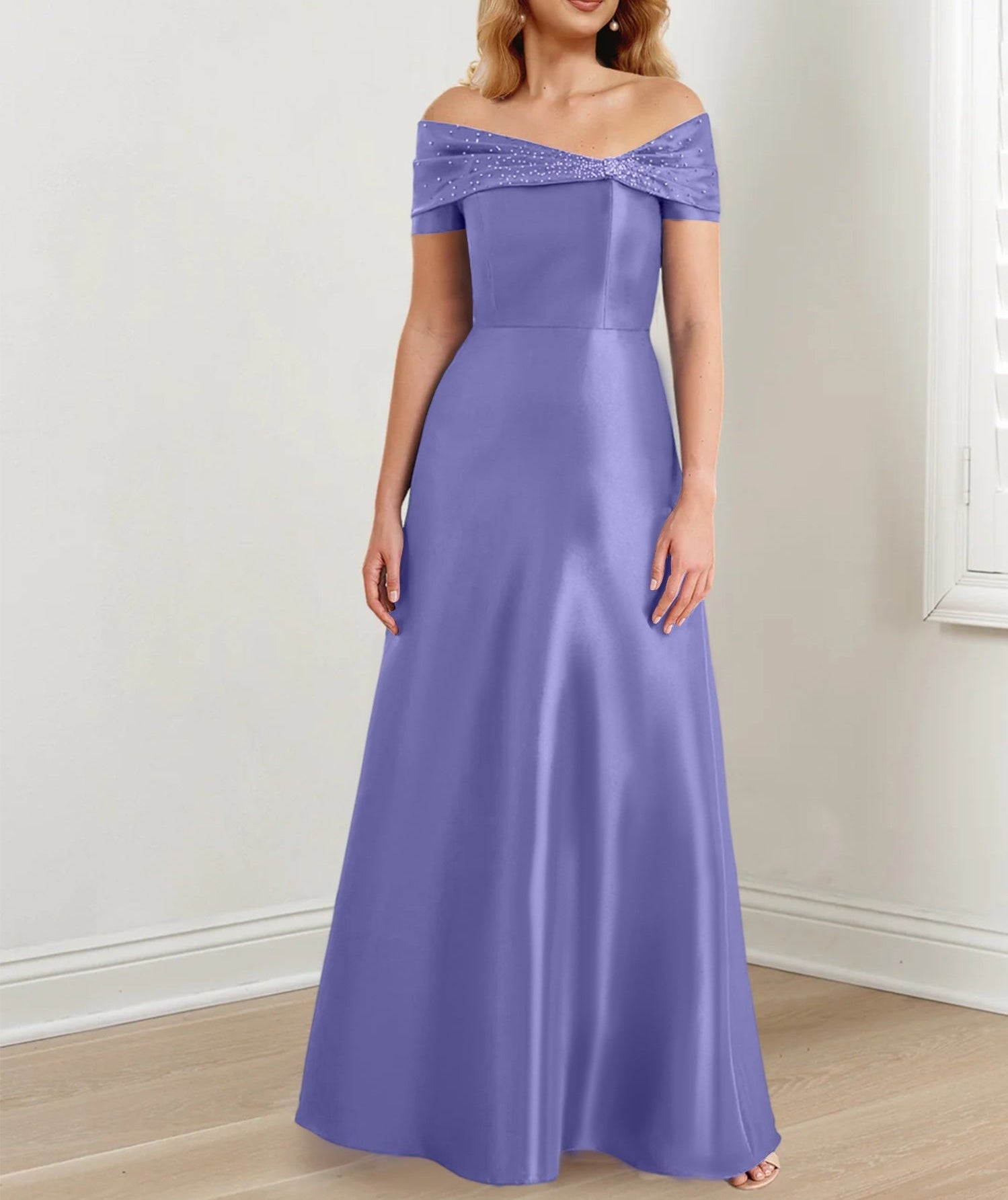 A-Line/Princess Off-the-Shoulder Floor-Length Mother of the Bride Dresses