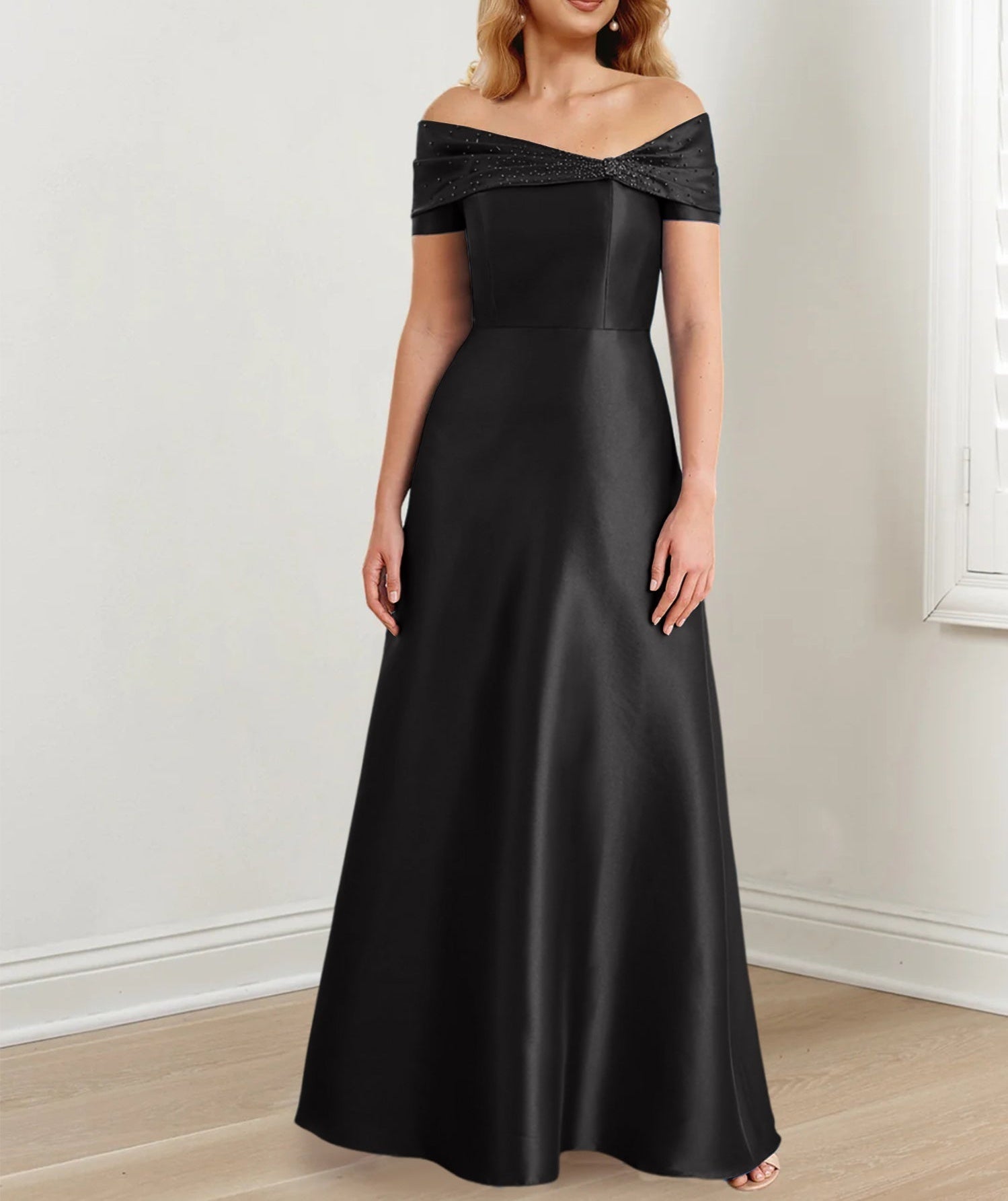 A-Line/Princess Off-the-Shoulder Floor-Length Mother of the Bride Dresses