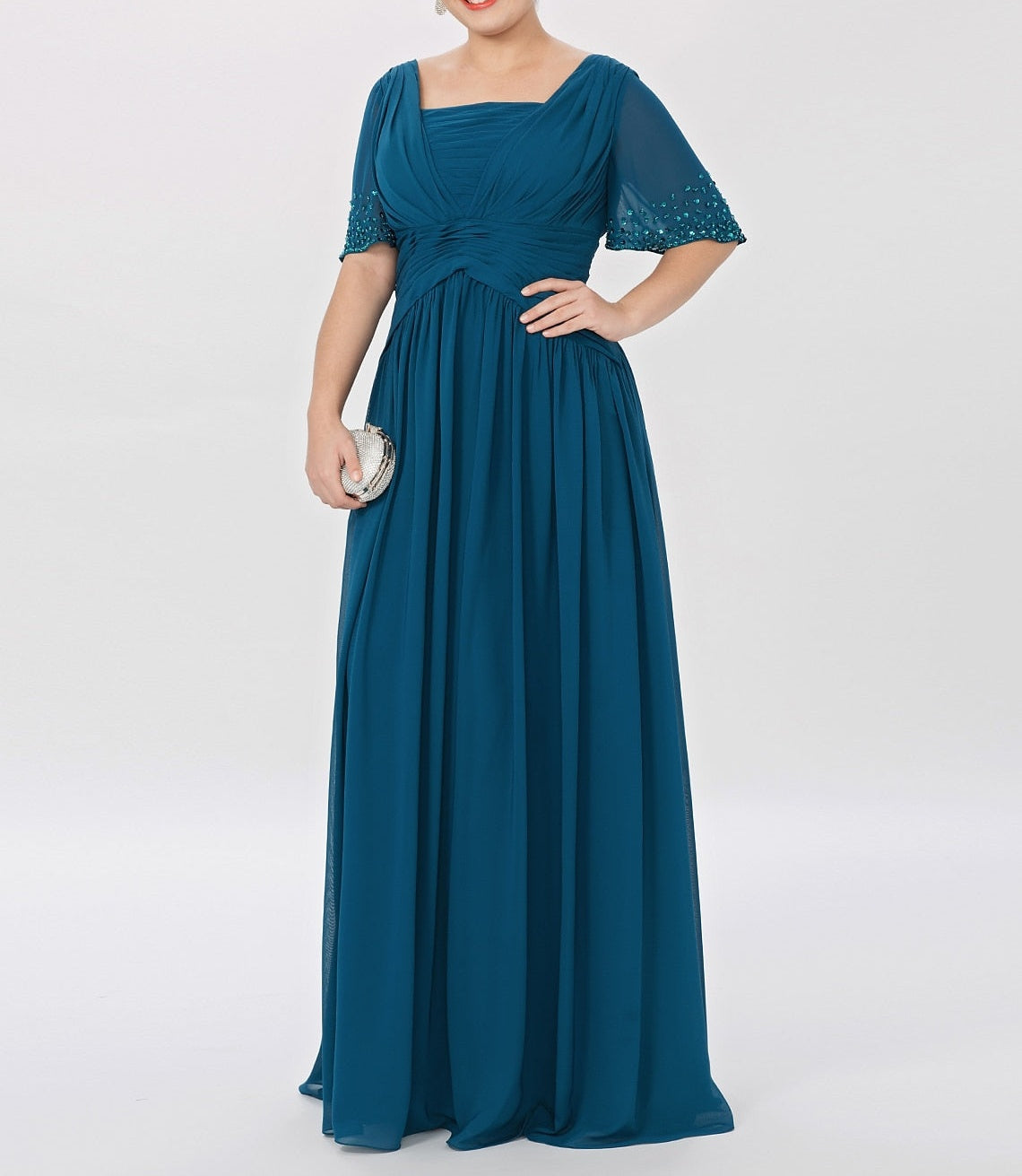 A-Line/Princess Square Neck Floor-Length Mother of the Bride Dresses