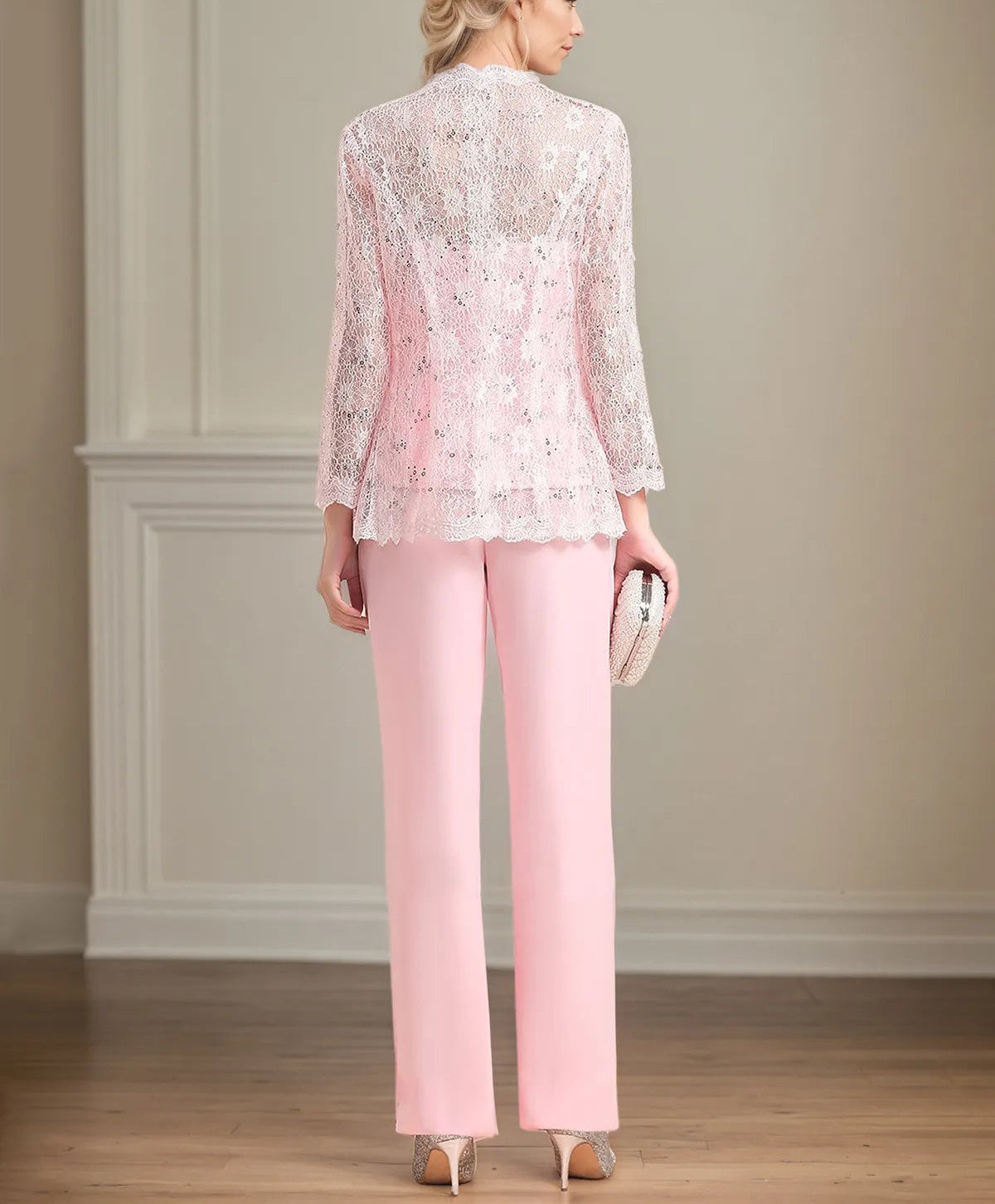 Chiffon Off The Shoulder Sleeveless Floor Length Mother of the Bride Pantsuits With Appliques