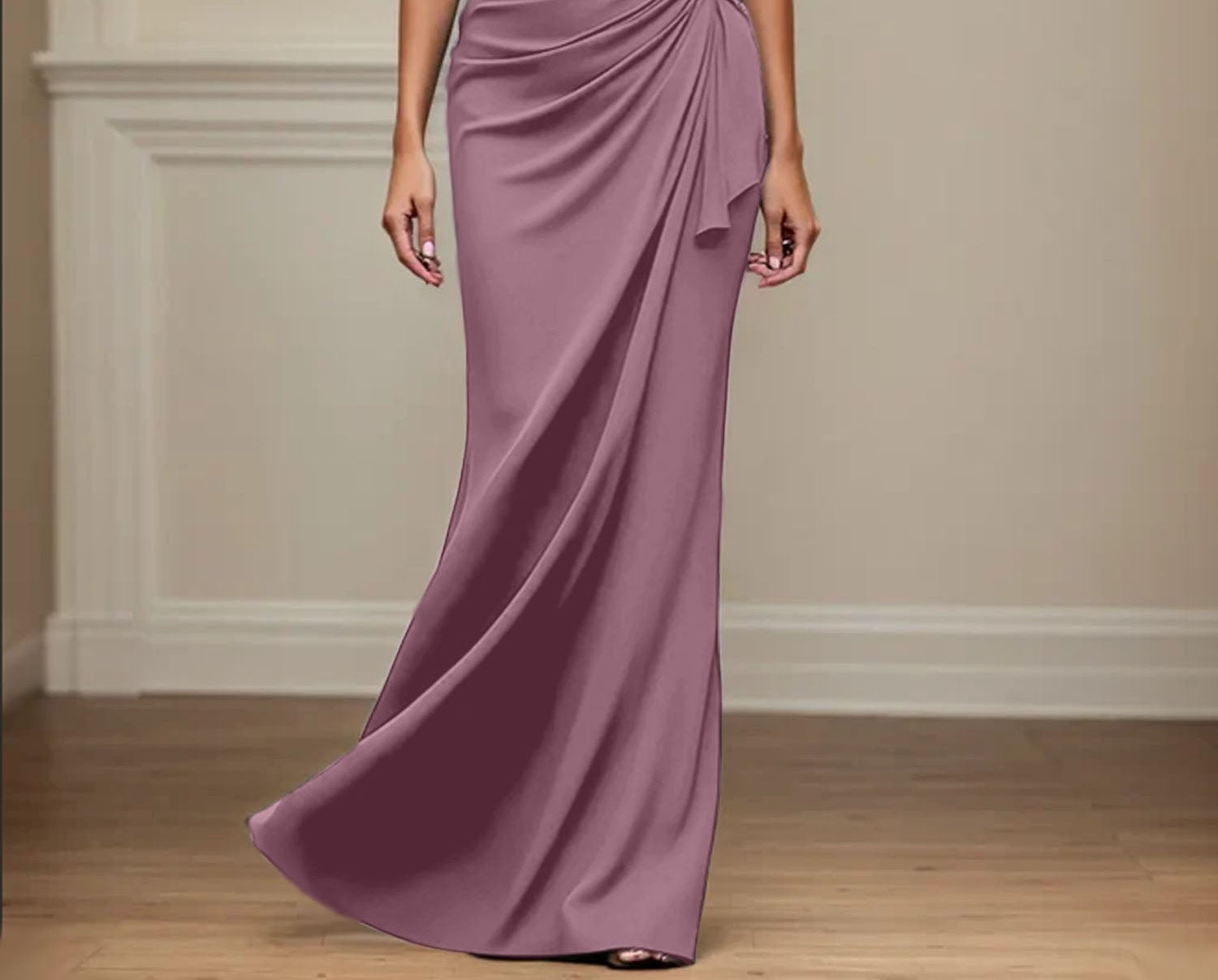 Trumpet/Mermaid Asymmetrical Mother of the Bride Dress with Appliques