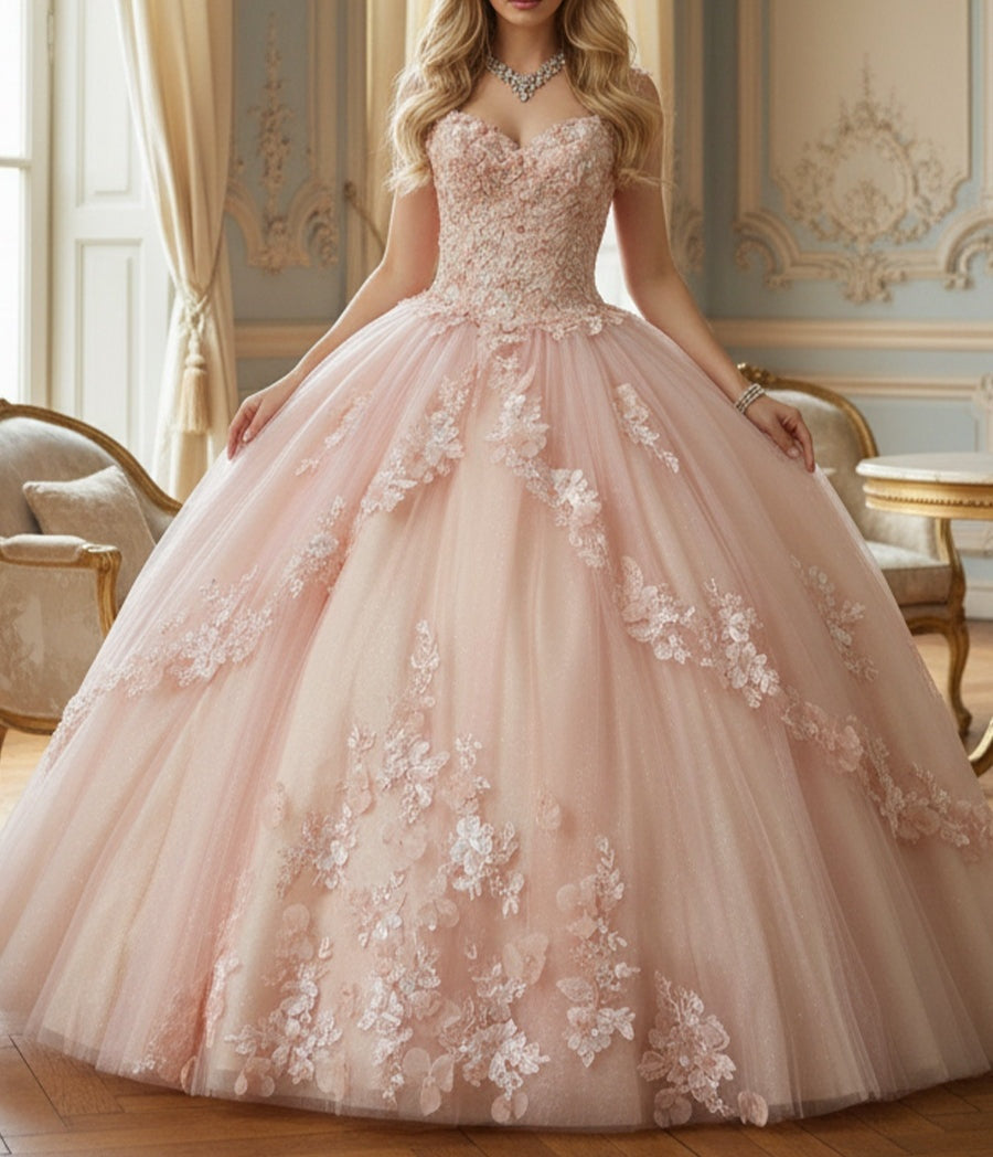 Ball Gown Off Shoulder Floor Length Quinceanera Dress for 15th Birthday