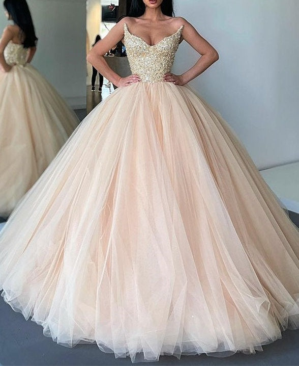 Strapless sequined Formal Long Ball gown Prom Dress