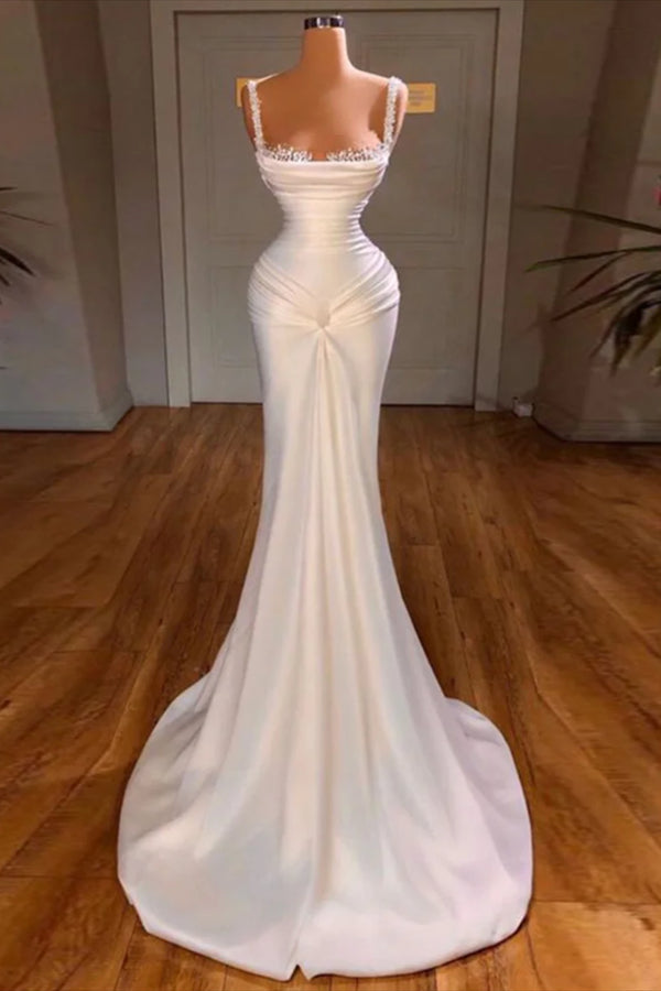 ombreprom Straps Mermaid Prom Dress Sleeveless With Beads