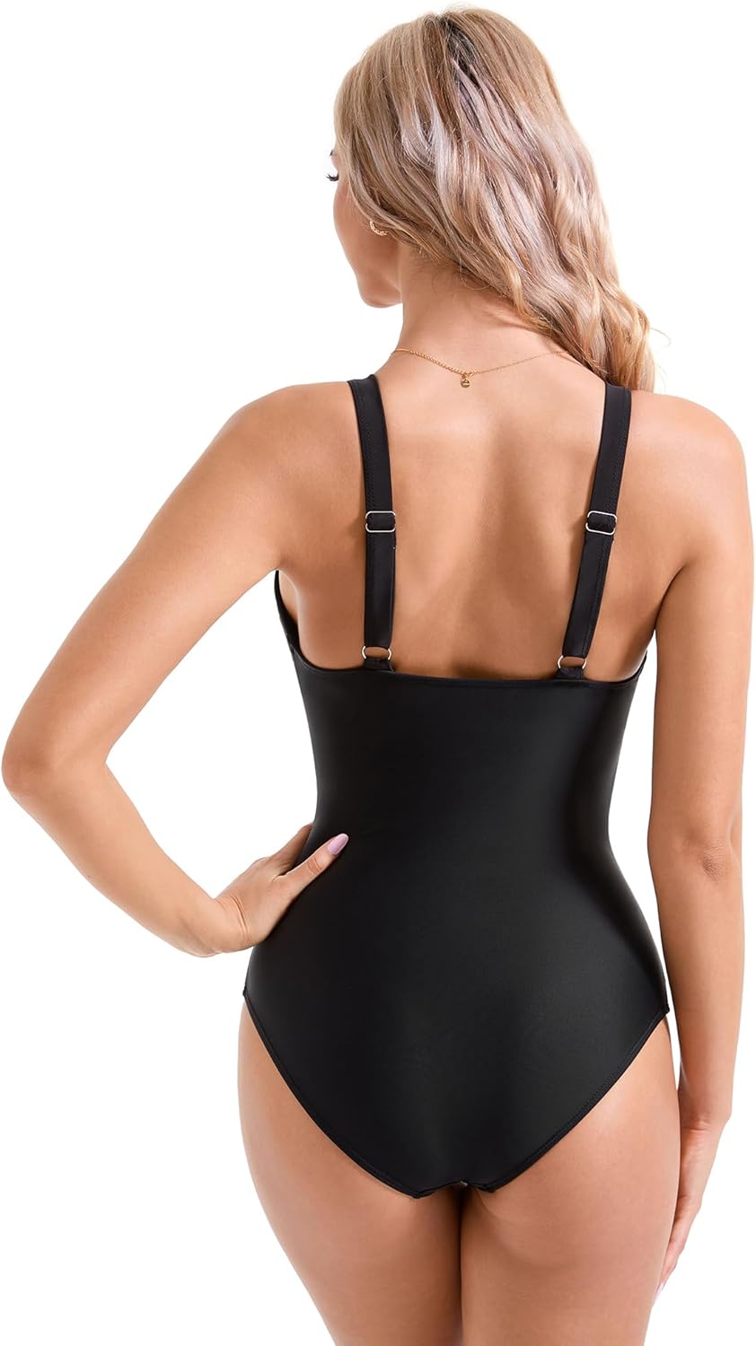 Ocevara Ocevara - Women Sexy Mesh Tummy Control Swimsuit Push Up High Waisted Bathing Suit - image 2