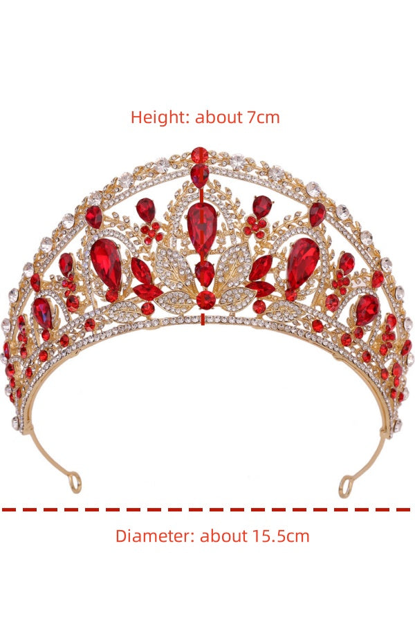 OMB1004 - Baroque Alloy Electroplated Crystal Crown Tiara Beauty Pageant Bride Wedding Headband Hair Accessories