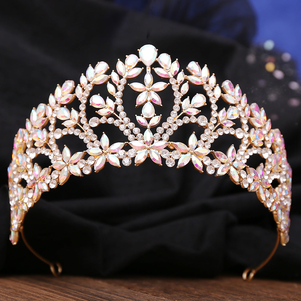 OMB1005 - Luxurious Princess Birthday Rhinestone Headband Alloy Crown Crystal Crown Bridal Crown Headdress Hair Wedding Dress Hair Accessories