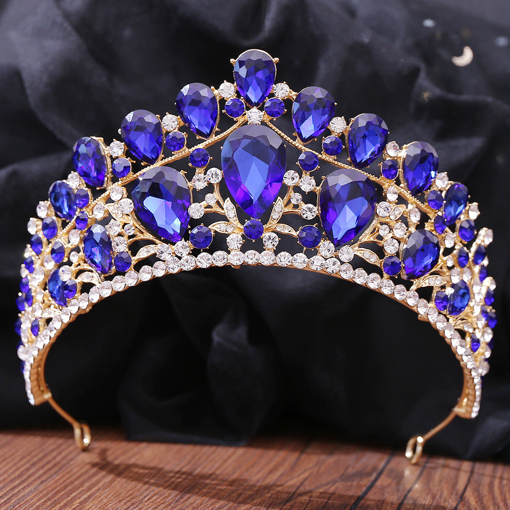 OMB1003 - Baroque Alloy Electroplated Crystal Crown Tiara Sweet 16th Birthday Party Headband Hair Accessories