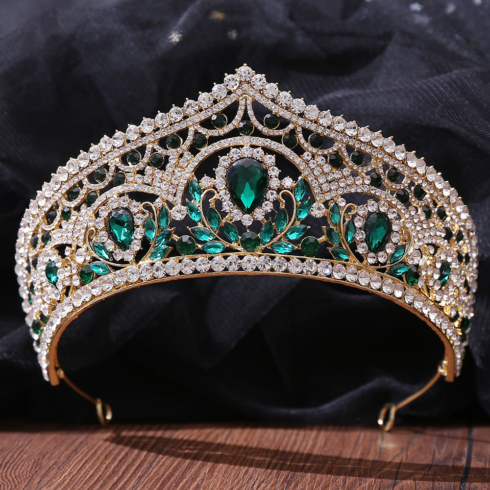 OMB1007 - Crystal Quinceanera Birthday Crown Tiara Wedding Dress Accessories Bridal Crown