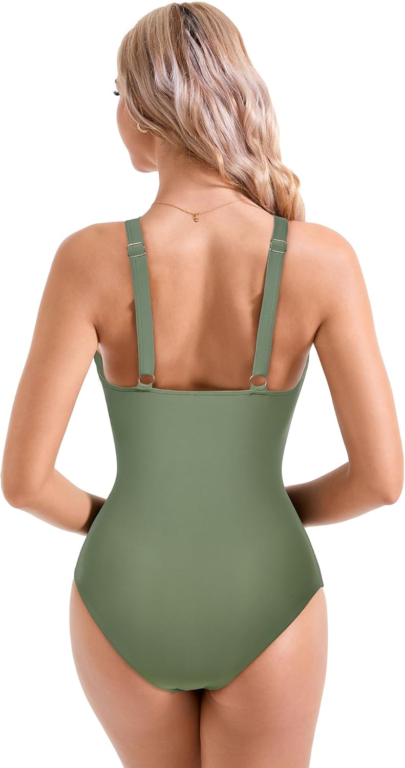 Ocevara Ocevara - Women Sexy Mesh Tummy Control Swimsuit Push Up High Waisted Bathing Suit - image 22