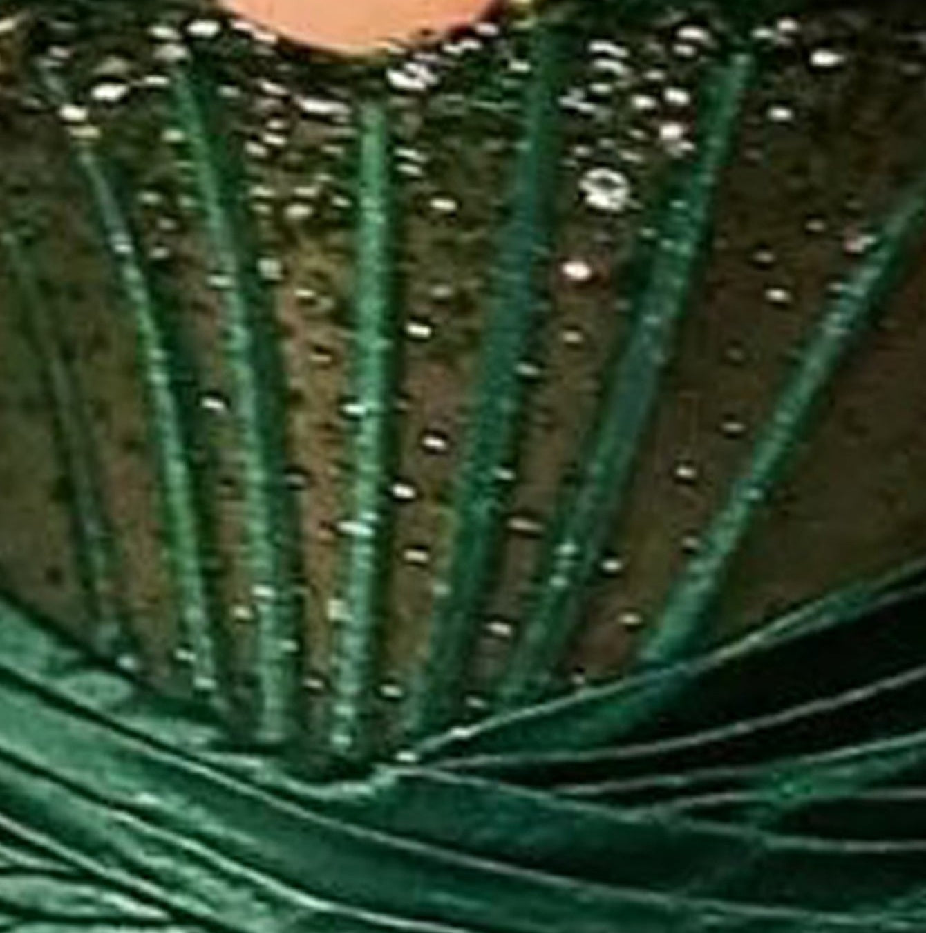Hand Beading Bodice Crystal Mermaid Prom Dress - Emerald Green