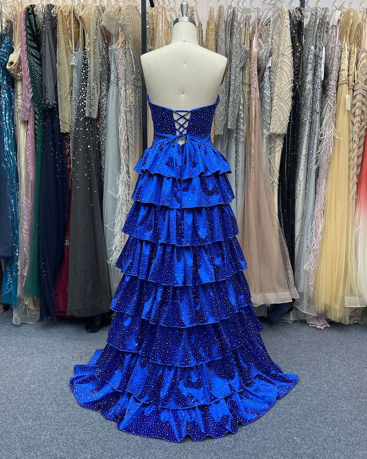 A Line Strapless Sweetheart Satin Long Prom Dress with Keyhole