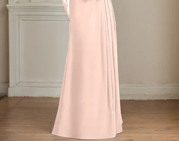 A-Line/Princess Scoop Floor-Length Mother of the Bride Dresses with Pleated & Sequins