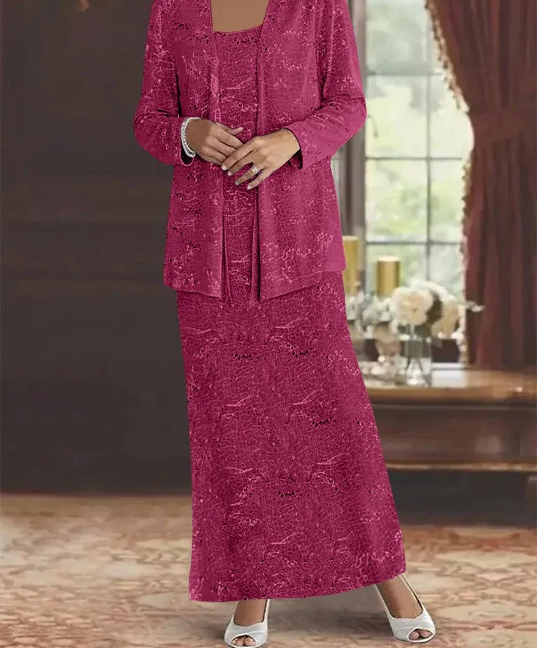 Chiffon Mother of the Bride Dresses with Sequins & Jacket