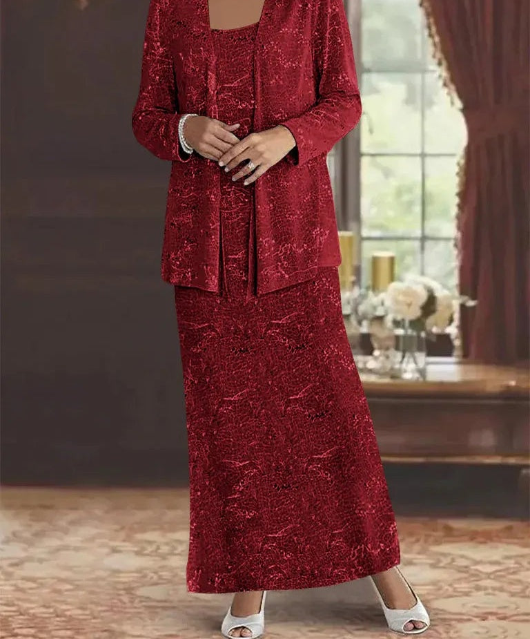 Chiffon Mother of the Bride Dresses with Sequins & Jacket