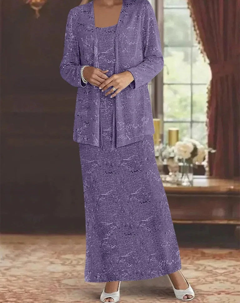 Chiffon Mother of the Bride Dresses with Sequins & Jacket