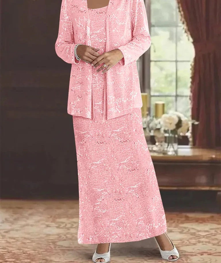 Chiffon Mother of the Bride Dresses with Sequins & Jacket