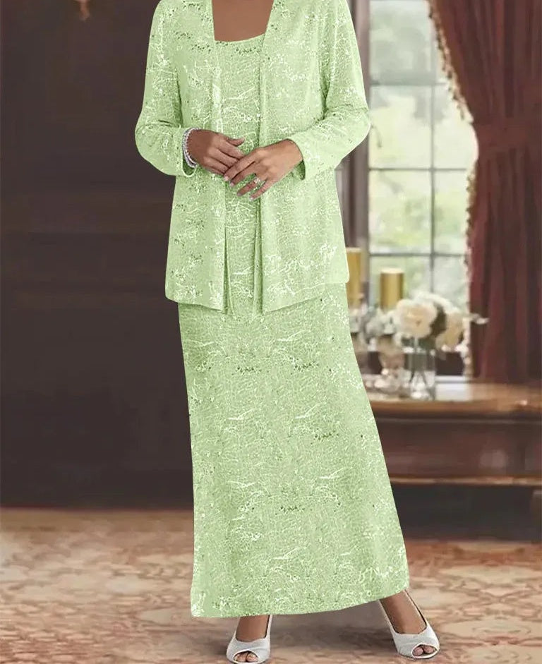 Chiffon Mother of the Bride Dresses with Sequins & Jacket