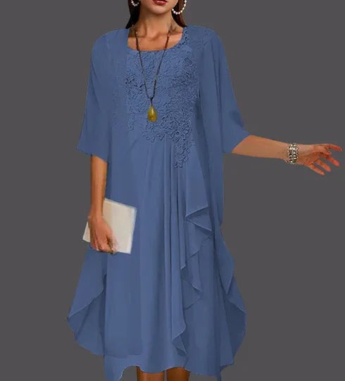 Two Piece A-Line Chiffon Lace Sleeveless Jacket Dresses with Pleats Appliques