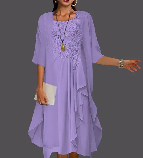 Two Piece A-Line Chiffon Lace Sleeveless Jacket Dresses with Pleats Appliques
