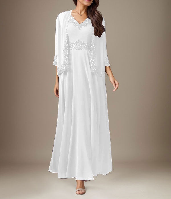 Plum A-Line Sequins Chiffon Dress