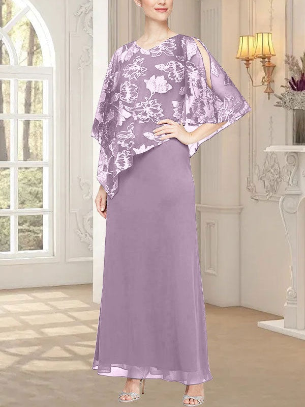 Long Glitter Mesh Dress with Novelty Asymmetric Overlay Bodice