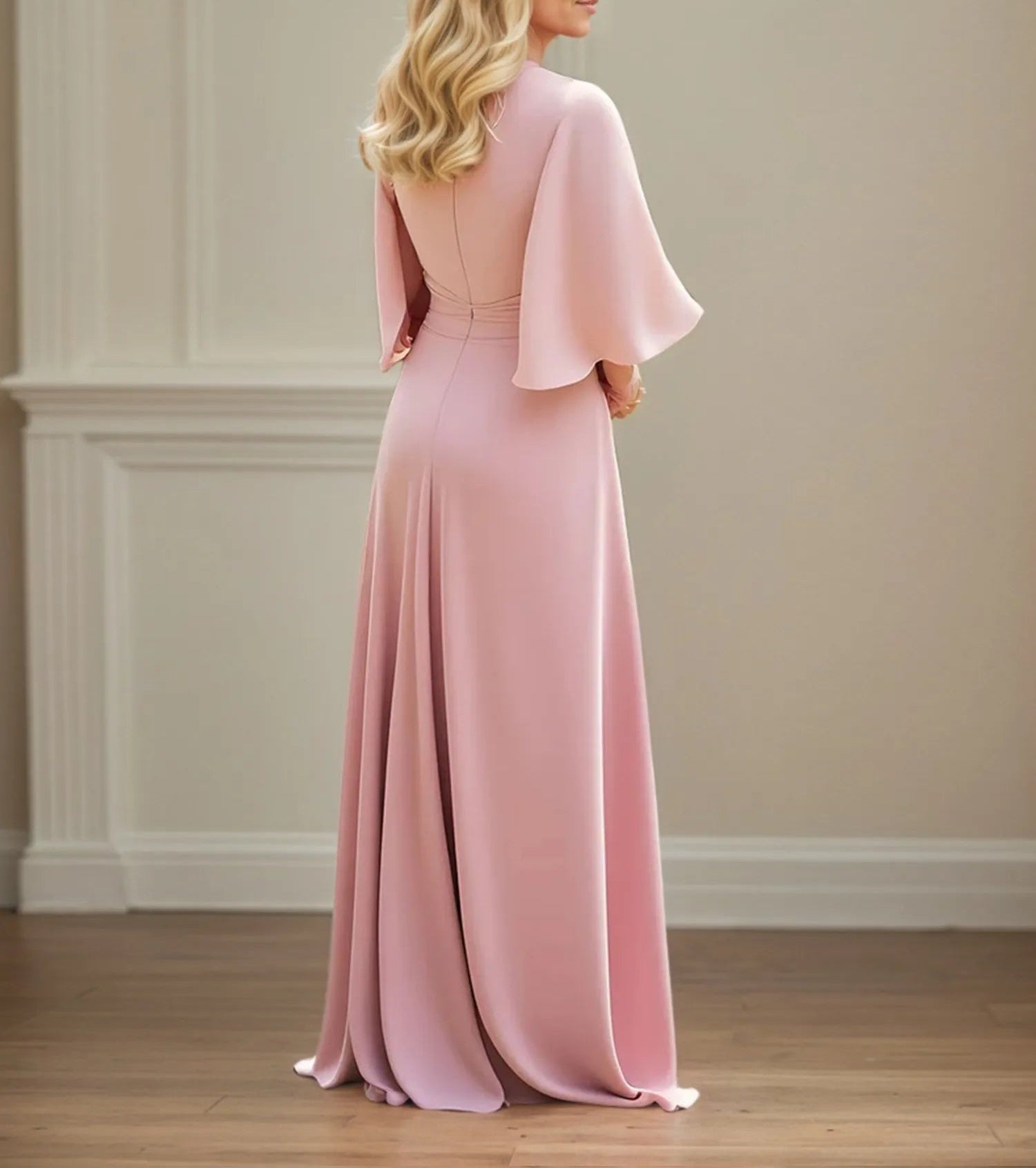 Sheath/Column Ruched Floor Length Mother of the Bride Dress with Lace