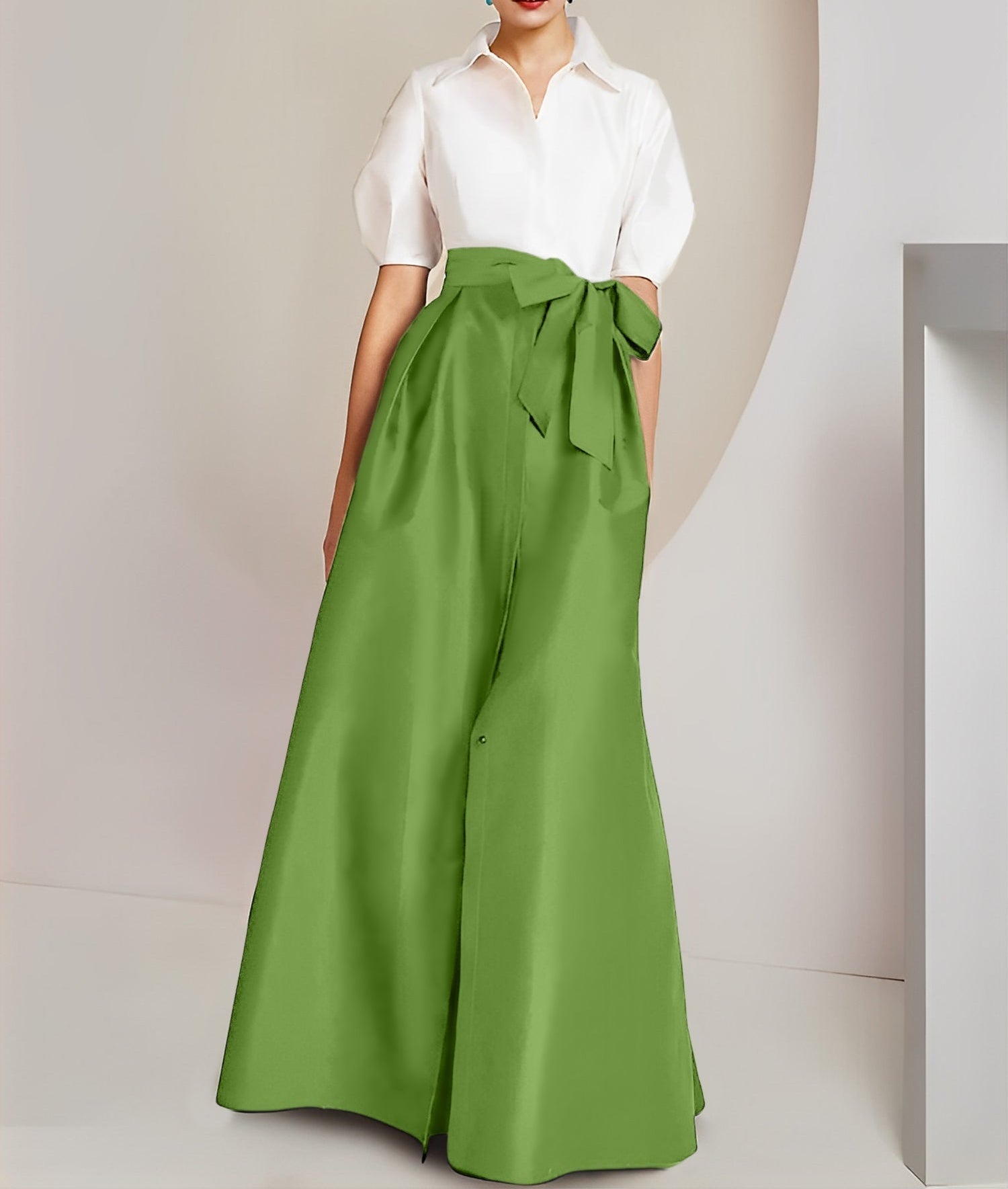 A-Line/Princess  Shirt Collar Short Sleeves 2 pieces Mother Of The Bride Dresses