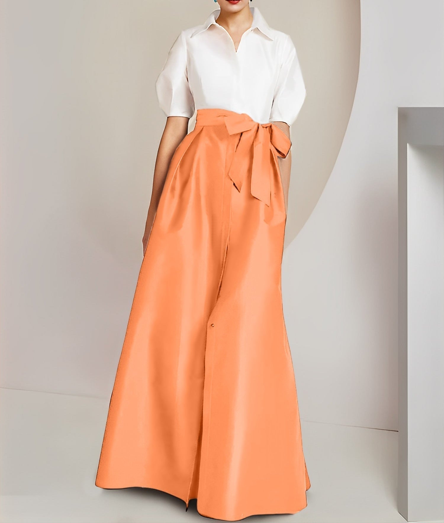 A-Line/Princess  Shirt Collar Short Sleeves 2 pieces Mother Of The Bride Dresses